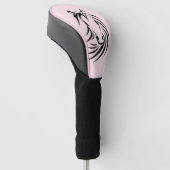 Schwarzes Pferd Kopf auf Rosa Golf Headcover (angewinkelt)