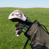 Schwarzes Pferd Kopf auf Rosa Golf Headcover (In SItu)