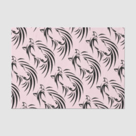 Schwarzes Pferd Kopf auf Rosa Seidenpapier