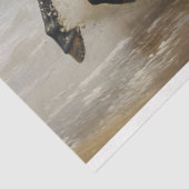 Schwarzes Pferd läuft auf der Beach Decoupage Seidenpapier (Ausschnitt)