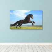 Schwarzes Pferd Leinwanddruck (Insitu (Holzboden))