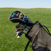 Schwarzes Pferd Lila, blau, Aquamarin, Golden Sky Golf Headcover (In SItu)