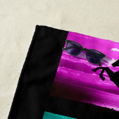 Schwarzes Pferd Lila, blau, Aquamarin, Golden Sky Strandtuch (Beispiel)