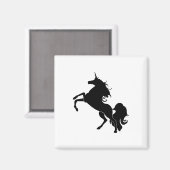 Schwarzes Pferd Magnet (Vorderseite/Rückseite)
