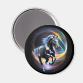 Schwarzes Pferd Magnet (Vorderseite/Rückseite)