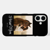 Schwarzes Pferd Mama Established Schrift Foto Case-Mate iPhone Hülle (Rückseite (Horizontal))