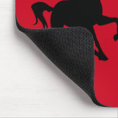 Schwarzes Pferd Maus Pad rot oder Farbe wählen Mousepad (Ecke)