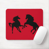 Schwarzes Pferd Maus Pad rot oder Farbe wählen Mousepad (Mit Mouse)