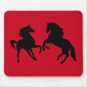 Schwarzes Pferd Maus Pad rot oder Farbe wählen Mousepad (Vorne)