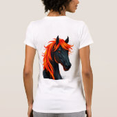 Schwarzes Pferd mit fiery Red Mane T-Shirt (Rückseite)