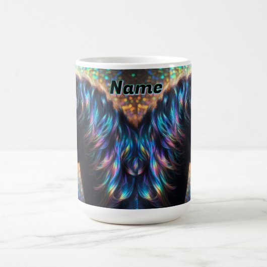 Schwarzes Pferd mit Iridescent Mane Kaffeetasse (Mittel)