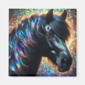 Schwarzes Pferd mit Iridescent Mane Magnet (Vorne)