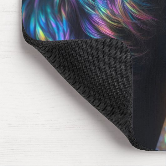 Schwarzes Pferd mit Iridescent Mane Mousepad (Ecke)