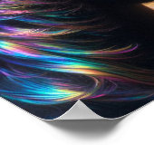 Schwarzes Pferd mit Iridescent Mane Poster (Ecke)