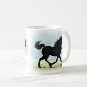 Schwarzes Pferd mit Star & Sock Anatomy Chart Kaffeetasse (VorderseiteRechts)
