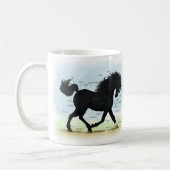 Schwarzes Pferd mit Star & Sock Anatomy Chart Kaffeetasse (Links)