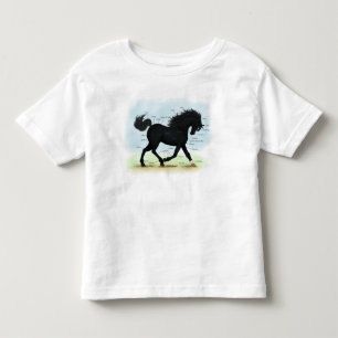 Schwarzes Pferd mit Star & Sock Anatomy Chart Kleinkind T-shirt
