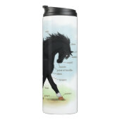 Schwarzes Pferd mit Star & Sock Anatomy Chart Thermosbecher (Nach rechts gedreht)