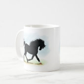 Schwarzes Pferd mit Star & Sock (Black Beauty) Kaffeetasse (Vorderseite Links)