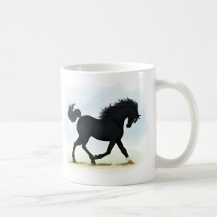 Schwarzes Pferd mit Star & Sock (Black Beauty) Kaffeetasse