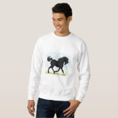 Schwarzes Pferd mit Star & Sock (Black Beauty) Sweatshirt (Vorne ganz)