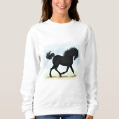 Schwarzes Pferd mit Star & Sock (Black Beauty) Sweatshirt (Vorderseite)