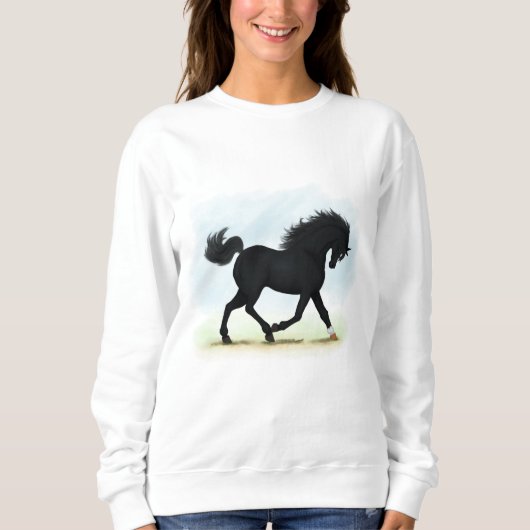 Schwarzes Pferd mit Star & Sock (Black Beauty) Sweatshirt (Vorderseite)