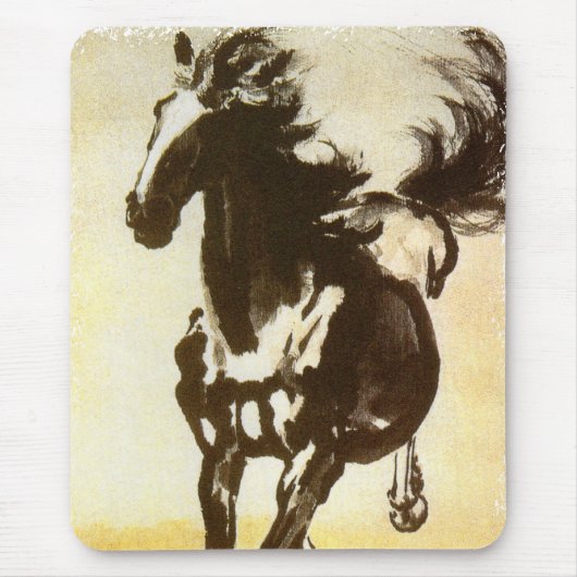 Schwarzes Pferd Mousepad (Vorne)