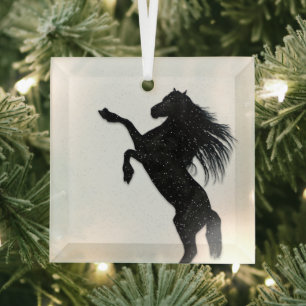 Schwarzes Pferd Ornament Aus Glas