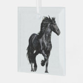 Schwarzes Pferd Ornament Aus Glas (Vorderseite links)