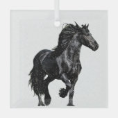 Schwarzes Pferd Ornament Aus Glas (Vorderseite)