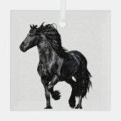Schwarzes Pferd Ornament Aus Glas (Rückseite)