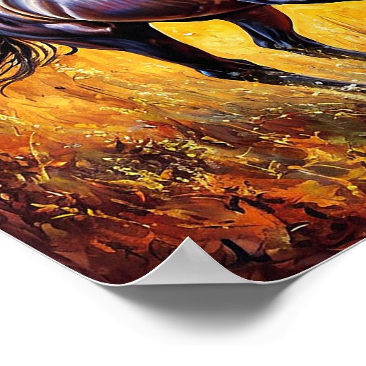 Schwarzes Pferd Poster (Ecke)