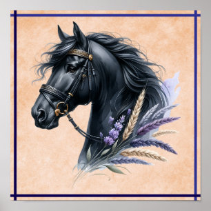 Schwarzes Pferd Poster