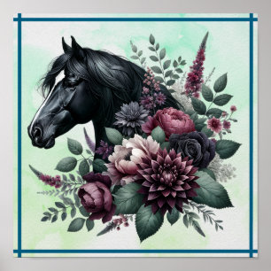 Schwarzes Pferd Poster