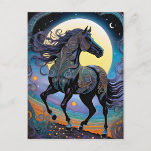 Schwarzes Pferd Postkarte