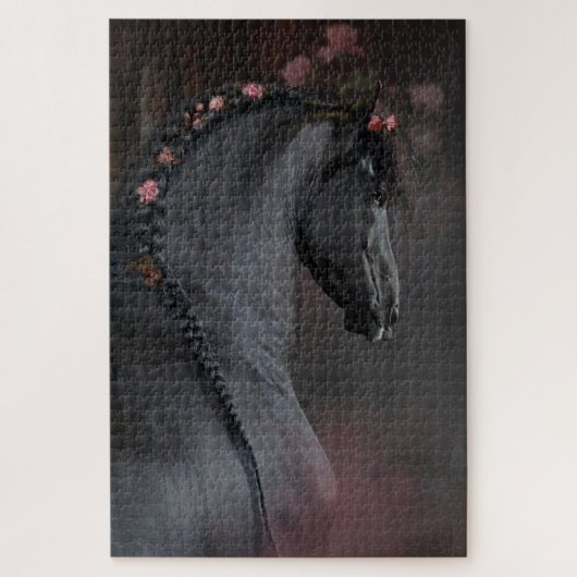 Schwarzes Pferd - Puzzle (Vertikal)
