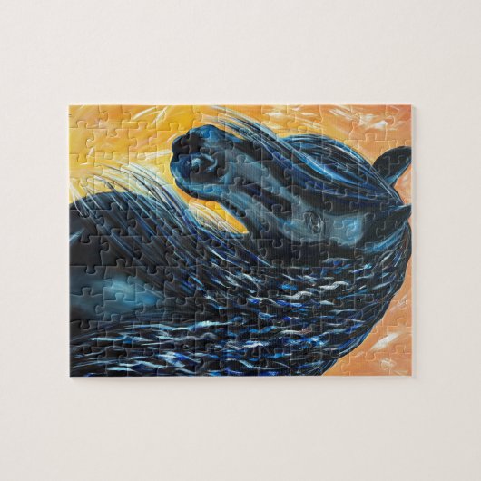 Schwarzes Pferd Puzzle (Horizontal)