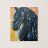 Schwarzes Pferd Puzzle (Vertikal)