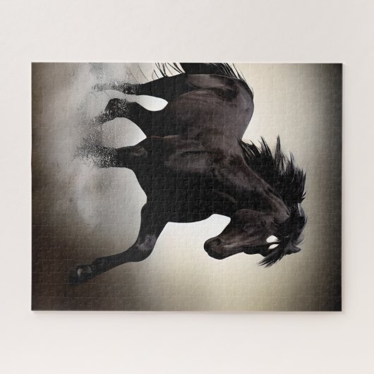Schwarzes Pferd Puzzle (Horizontal)