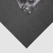 Schwarzes Pferd Rose Whimsical Märchen Wasserfarbe Seidenpapier (Detail)