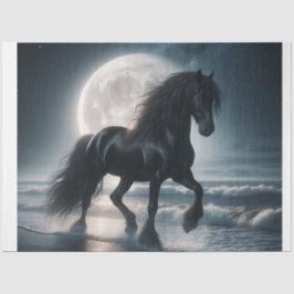 Schwarzes Pferd Seidenpapier