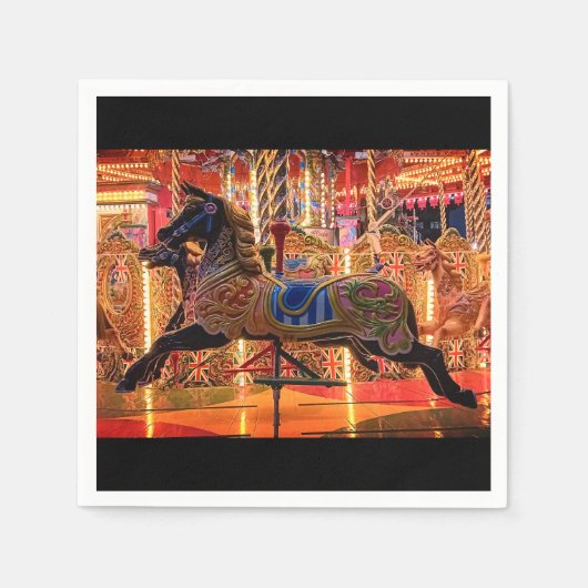 Schwarzes Pferd Serviette (Vorderseite)