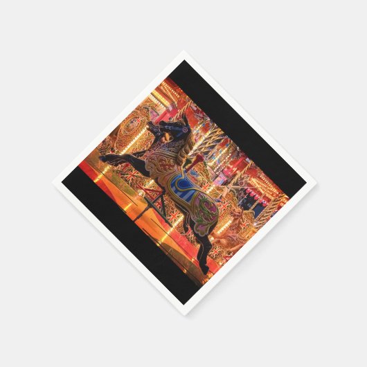 Schwarzes Pferd Serviette (Ecke)