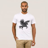 schwarzes Pferd T-Shirt (Vorne ganz)