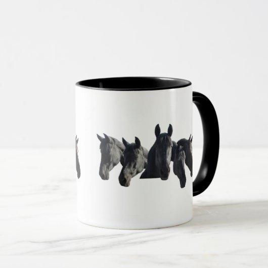 "Schwarzes Pferd" Tasse (VorderseiteRechts)