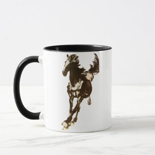 Schwarzes Pferd Tasse (Links)