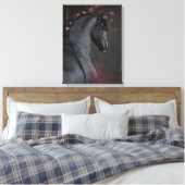 Schwarzes Pferd - überzogene Leinwand (Insitu (Schlafzimmer))
