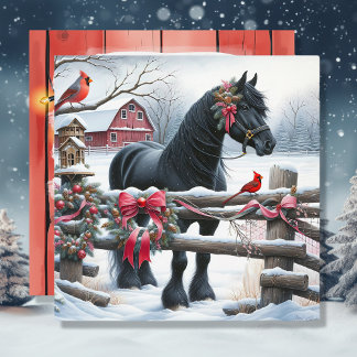 Schwarzes Pferd und Kardinal Weihnachten