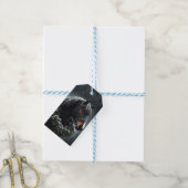 Schwarzes Pferd Weihnachtskranz Schneeweide Geschenkanhänger (Mit Garn)